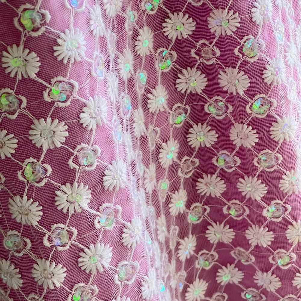 Bohemian Embroidered Pastel Pink Beaded Floral Sequin Patchwork Fairycore Vest - Picture 8 of 15